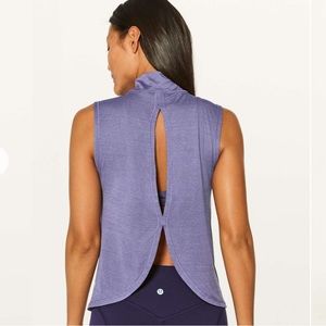 Lululemon Twist & Reach Mock Neck Tank | Heathered Viola | 8 | NWT